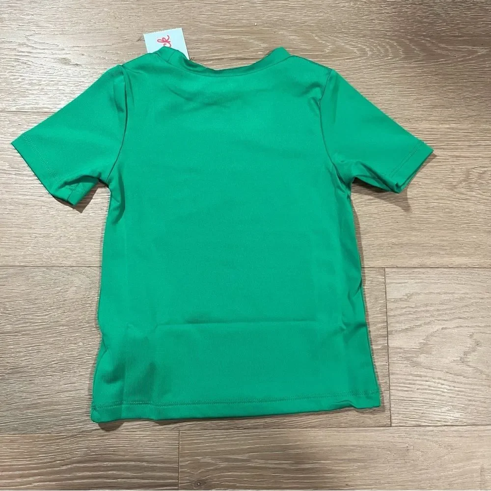 Cat & Jack Infant Rash Guard Sun Protection Tee Shirt Green Palm Tree 18 M